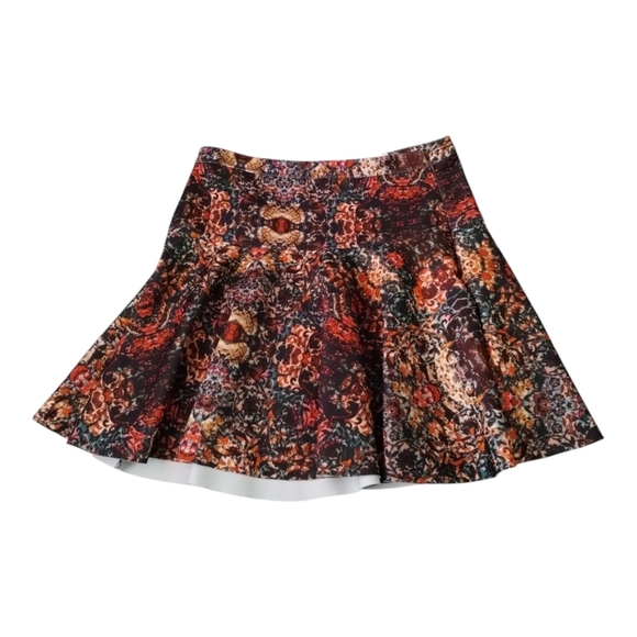 Abercombie & Fitch Abstract Kaleidoscope Floral Printed Skater Skirt Preppy - Picture 1 of 5